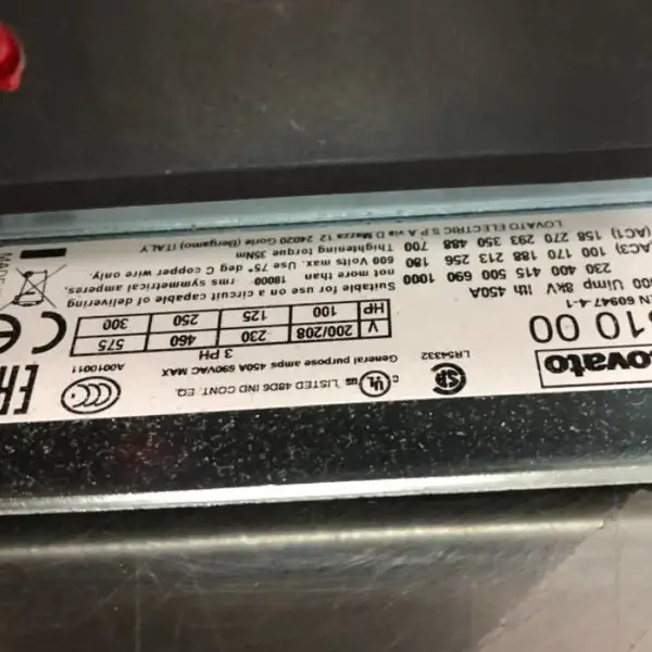 供应 Lovato Electric 接触器 11B31000110
