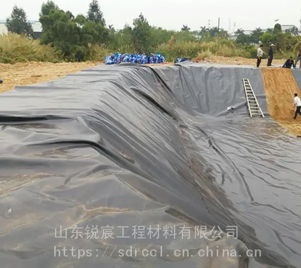 黑色防渗土工膜沼气池黑色HDPE土工膜水产鱼塘养殖防水防渗土工膜