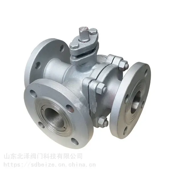 供应Q44F/Q45F三通法兰球阀 T型L型304不锈钢材质气动手动电动三通球阀