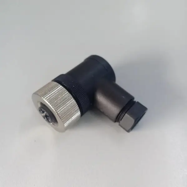 M12 A-CODE 弯头母头 4PIN 锁螺丝塑料组装连接器