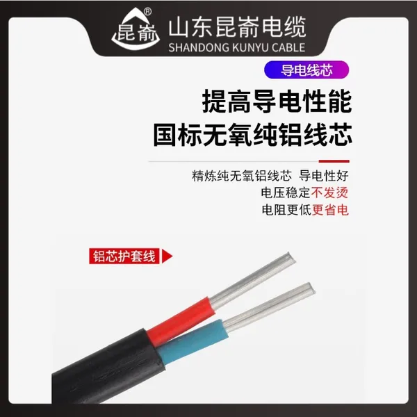 昆嵛电线厂 家装BLVVB平行护套线多芯系列 100米 文登昆嵛电缆
