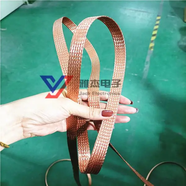 雅杰漆包铜编织带发热圈绝缘扁平线3D铜网漆包铜编织网