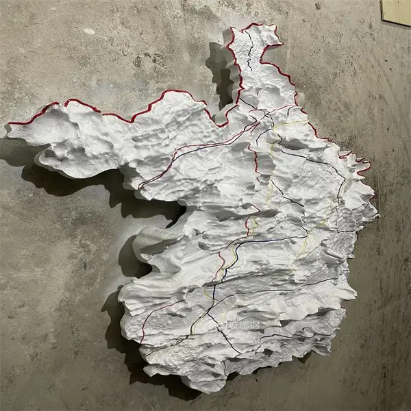 玻璃钢沙盘模型雕塑 售楼部景观浮雕地图雕塑 玻璃钢仿砂岩浮雕