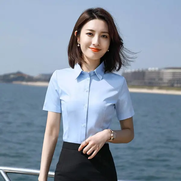 木幂森制衣 职业套装 女夏季短袖夏 商务工作服弹力 免烫衬衣 气质通勤