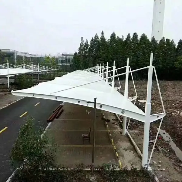 顺发制作SFMJG002充电站膜结构停车棚 安装停车场遮阳蓬防雨篷