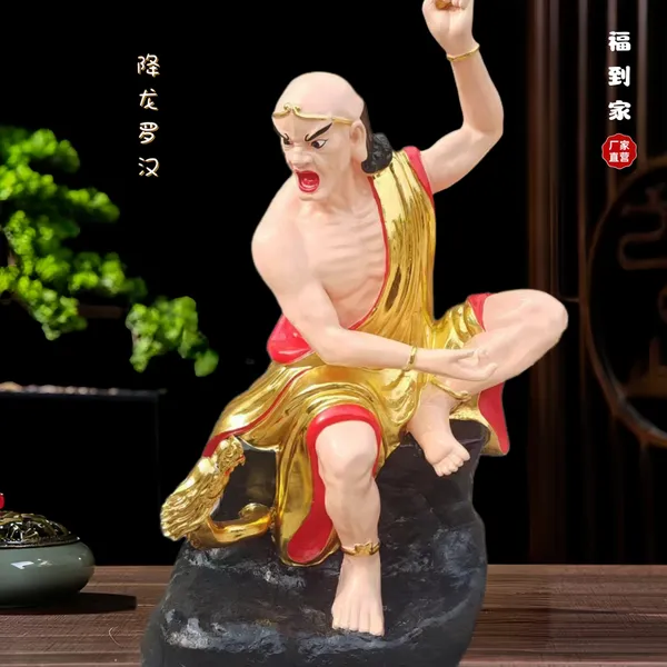 佛道家十八罗汉神像***景区***降龙伏虎罗汉树脂玻璃钢彩绘佛像