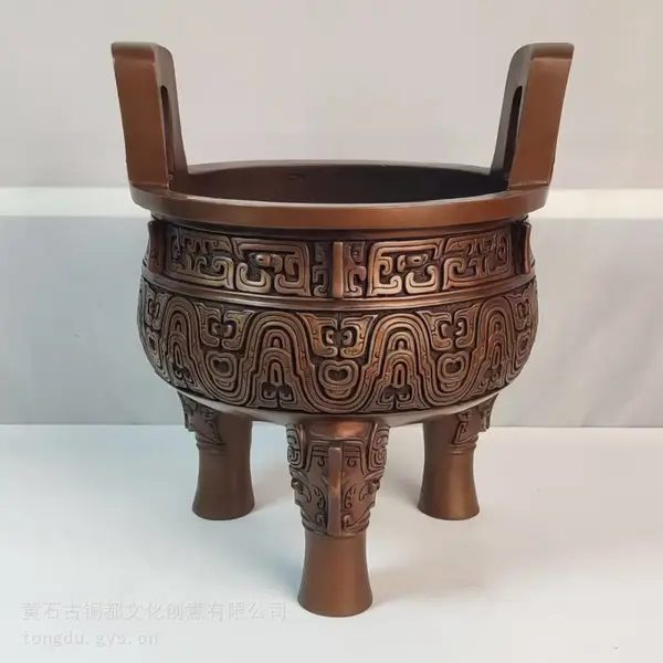 古铜都 铜鼎摆件 青铜器礼品 黄石特色礼品 商务礼品 铜工艺品 紫铜克鼎