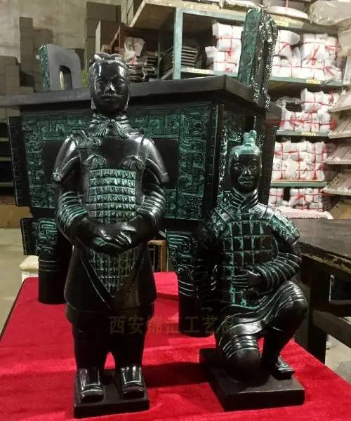 西安青铜兵马俑工艺品 仿古纯铜兵马俑像纪念品桌摆