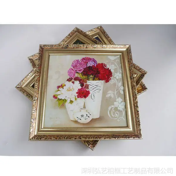 装饰画框 欧美复古三组合有框画 静物田园装饰画批发 PS发泡
