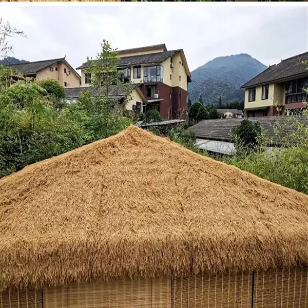 南宁仿真茅草屋顶塑料毛草屋檐人造假稻草屋顶景区农家乐凉亭别墅