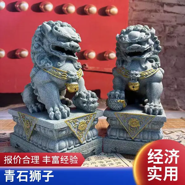 花岗岩汉白玉石狮子 纯手工石雕工艺 别墅小区门前摆件