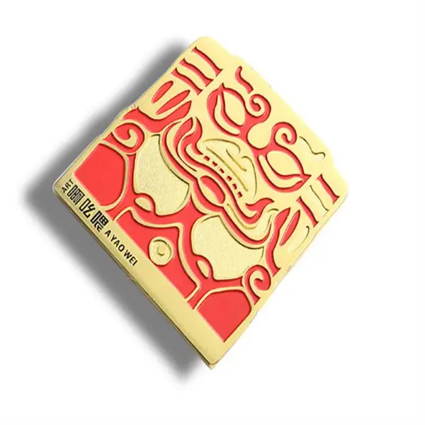 纯铜徽标定制 校徽铜材料定做 立体锌合金点漆滴胶胸章胸针