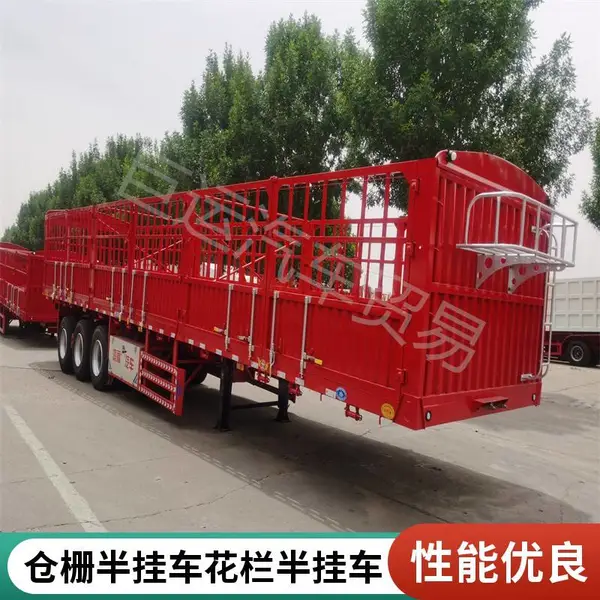 供应苍蓝运输半挂车仓栏半挂车仓栅半挂车江苏低平板半挂车