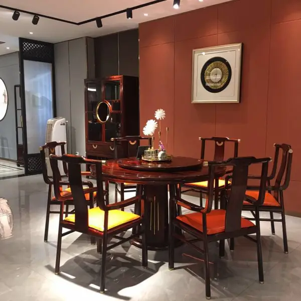 1.3米如园餐桌阔叶黄檀新中式家具黑酸枝新中式家具厂家直销