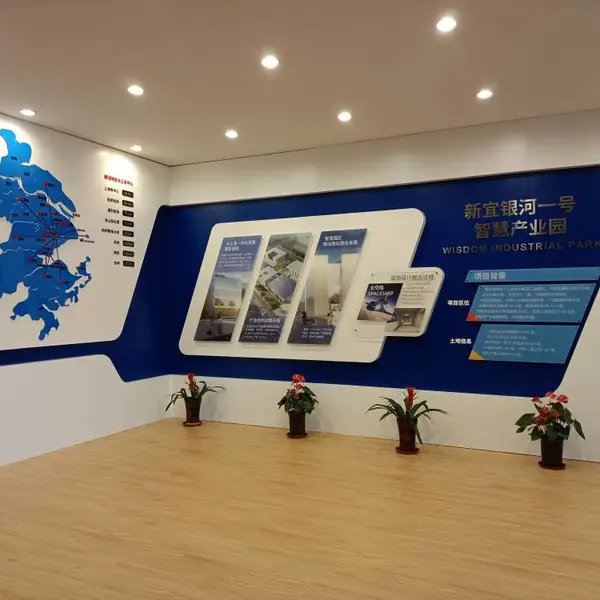 展示厅美陈制作木结构烤漆墙面装饰