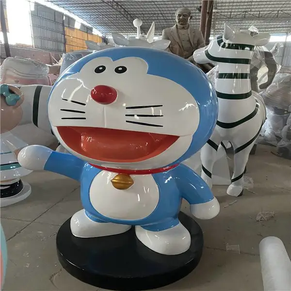 玻璃钢机器猫雕塑 卡通动漫雕塑 广州玻璃钢制品厂