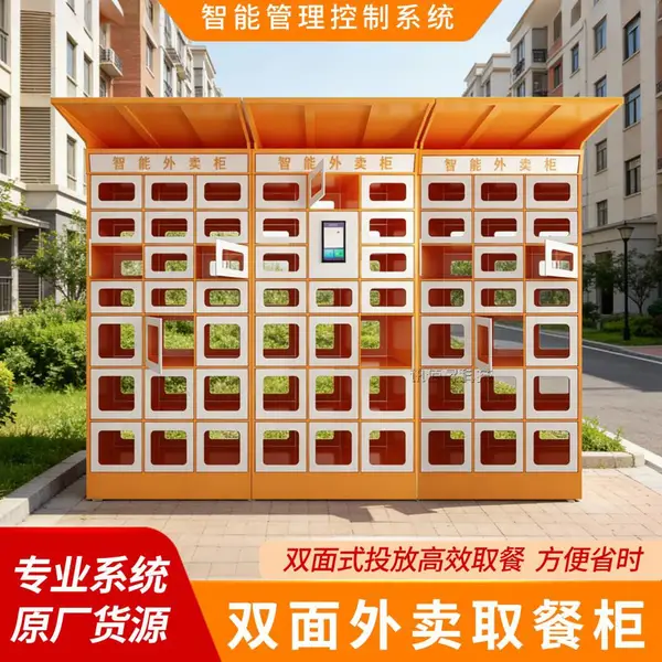 双面智能外卖取餐柜生产厂家24小时无接触紫外消毒加热外卖自提柜