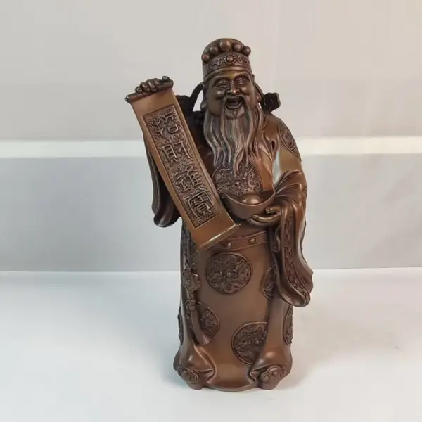 青铜故里 铜工艺品招财进宝 铜像 家居装饰品摆件铜像 文化礼品 紫铜财神爷