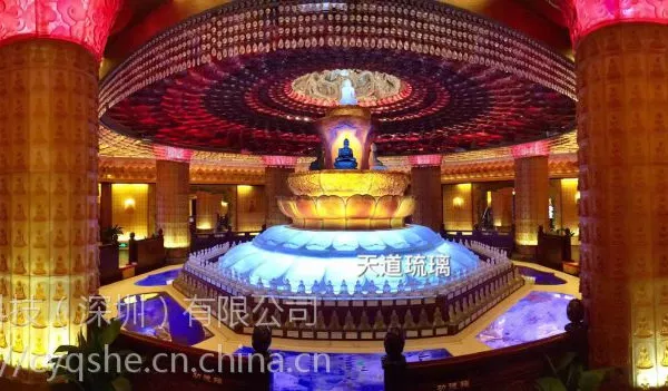 宏缘科技琉璃万佛龛寺庙万佛智能供灯工程琉璃佛像光明柱存放架