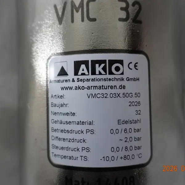 AKO VMC32.03X.50G.50气动夹管阀电子半导体高纯介质通断专用