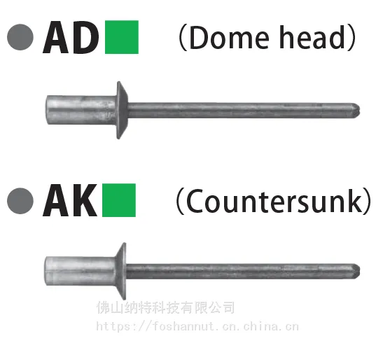 POP闭口实心铆钉 铝材质 AD54，AK54