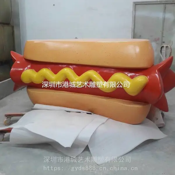 四川食品模型道具玻璃钢热狗火腿肠雕塑仿真香肠腊肉片摆件