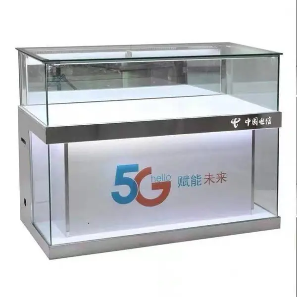 金泽易品牌双面手机柜台定制展柜 中量级商超专用
