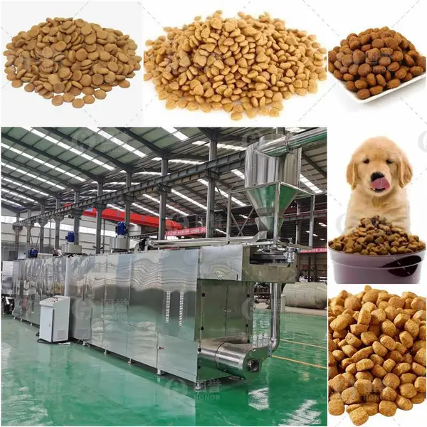 双螺杆狗粮猫粮挤压机 膨化宠物食品生产线 狗粮膨化设备 全自动控制