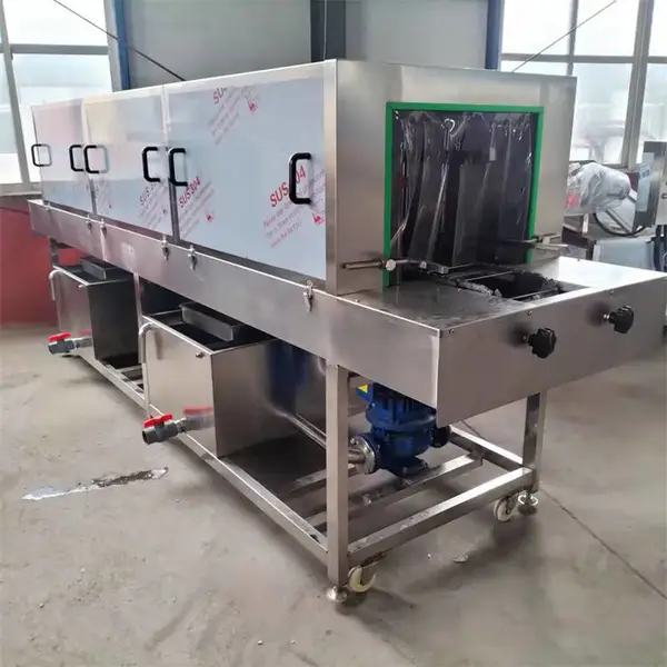 养鸡笼清洗设备 水果盘清洗机器 热碱水洗周转箱机 景翔牌