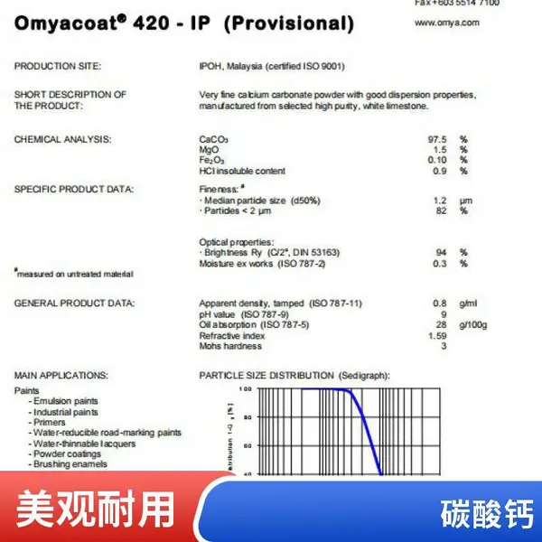 欧米亚 细碳酸钙 Omyacarb 2T - JI 可缓解TPE制品出油