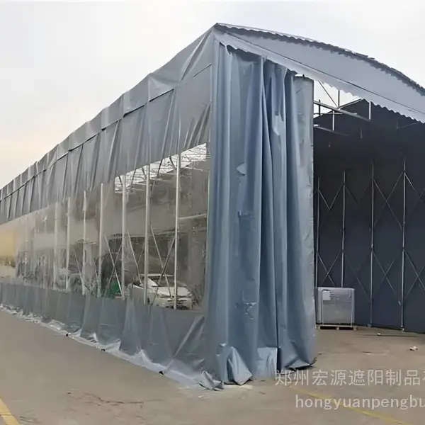 可收放推拉棚 雨篷 工厂过道篷 尺寸根据客户要求定制 手推快速开合