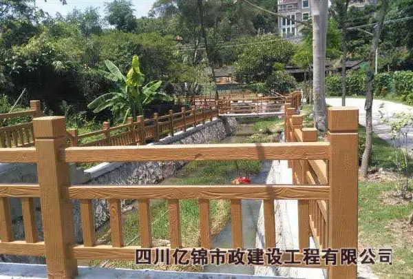 乐至景观水泥栏杆-亿锦桥梁仿木栏杆-坚固耐用免于维护-景区护栏