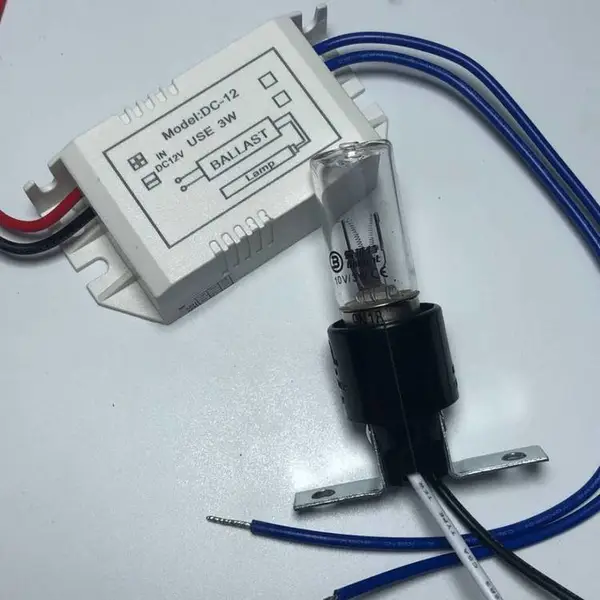 雪莱特10V3W无臭氧带镇流器灯头微波炉冰箱消毒柜紫外线杀菌灯