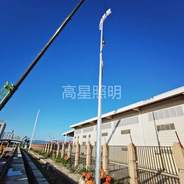 高星生产销售户外投光灯 射灯灯杆 三四头投光灯杆