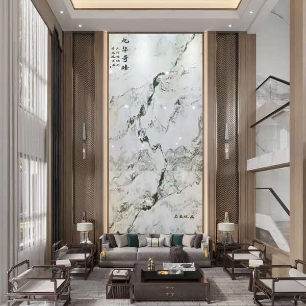 供应 品一天然山水画复式背景墙 石材山水画 天然石画