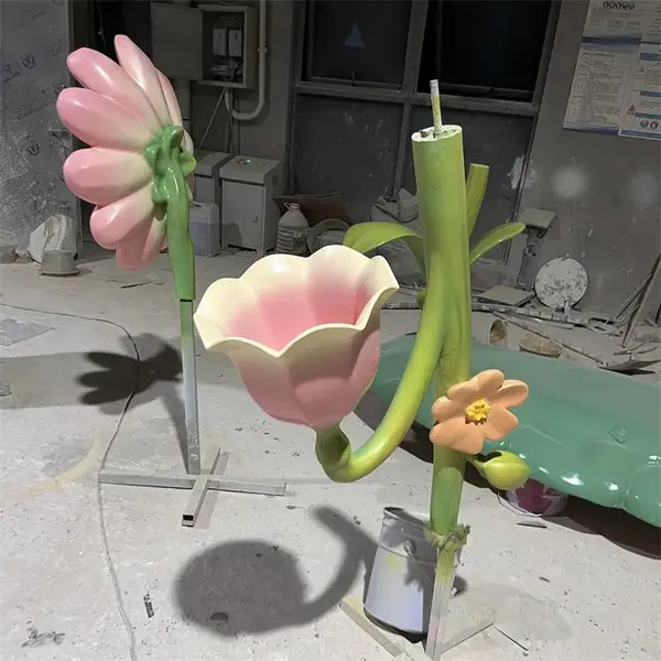玻璃钢花朵藤曼雕塑 大型仿真花卉绿植公园广场门头装饰摆件