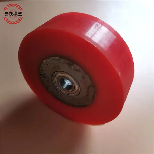 厂家定制生产 耐磨负载聚氨酯制品包胶轮 PU包胶滚轮 导向轮包胶