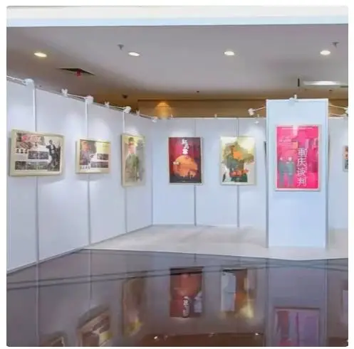 移动八棱柱书法作品展 立式屏风展板 学校美术字画摄影展板 出租