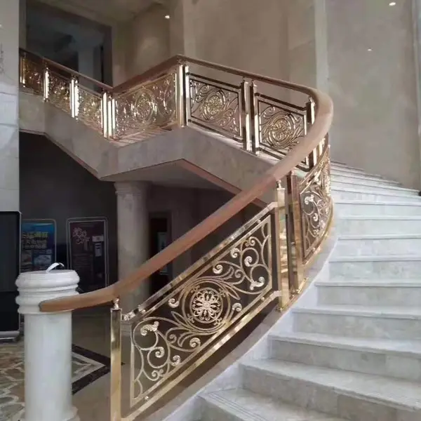 ***水晶镂空铝板雕刻楼梯扶手护栏 清远设计