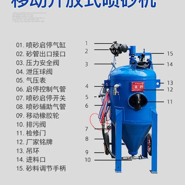 无尘水砂混合喷沙机 油罐旧设备除油漆水除锈喷砂机 顺通机械设备
