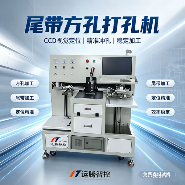 运腾全自动 CCD 尾带方孔打孔机 FPC 薄膜片材专用