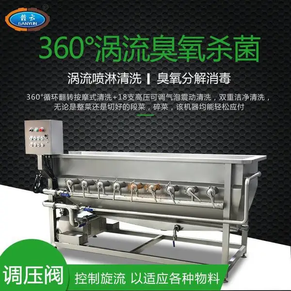 大型自动化涡流臭氧清洗机 智能化净菜加工清洗机