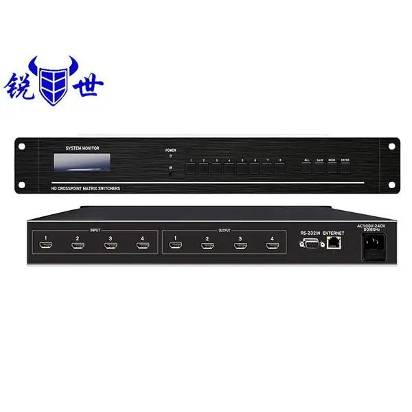 锐世HDMI高清矩阵切换器16进8出_dvi矩阵_VGA矩阵_音频矩阵视频矩阵