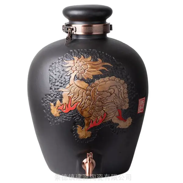仿古白酒酒瓶 陶瓷10斤50斤装酒的空坛子 雕刻系列酒坛批发