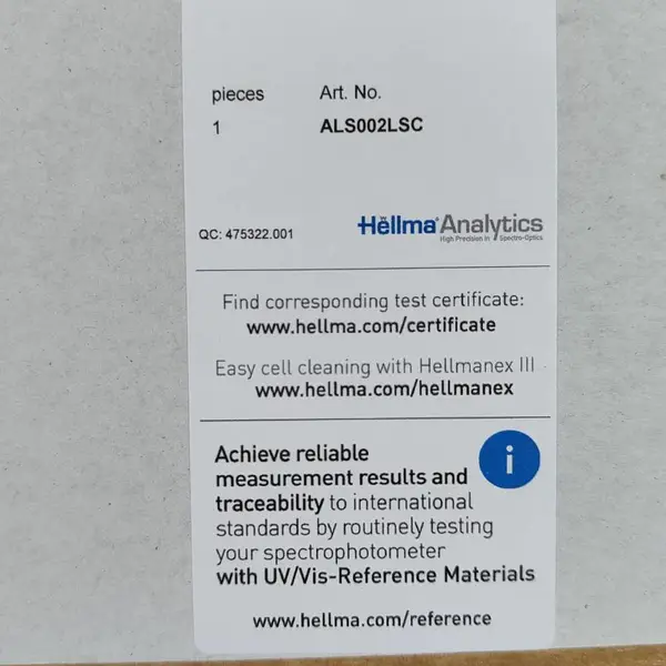 德国Hellma微量比色皿UV/可见/NIR光谱测量