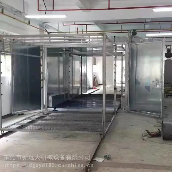 大型机壳整套烘烤喷涂设备 喷粉柜大烤房 轨道推车 规格定制