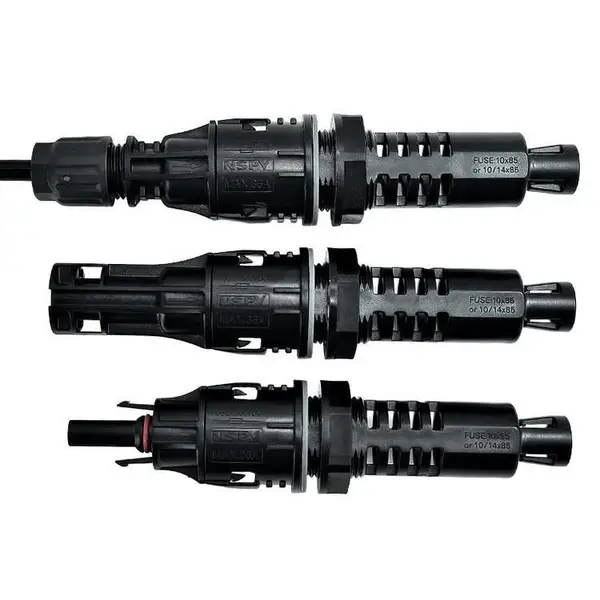 NSPV线对板连接器 光伏汇流箱外置型熔断器兼容MC4保险丝接头