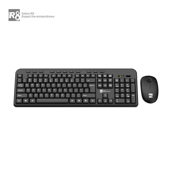 R8品牌无线键鼠套装超薄静音防水办公家用笔记本通用光电键鼠批发