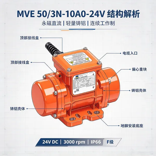 意大利Italvibras MVE50/3N 直流振动电机 24V 3000rpm 移动设备用