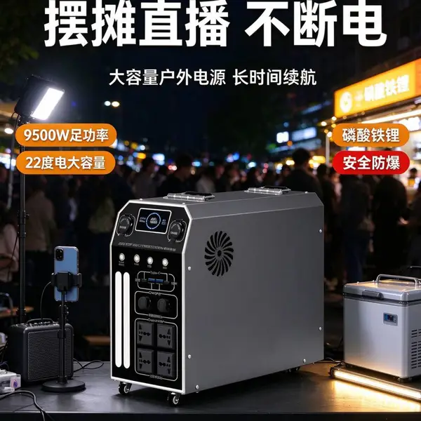 便携式户外储能电源宁德时代电芯3000W大容量储电瓶摆摊直播家用应急220V